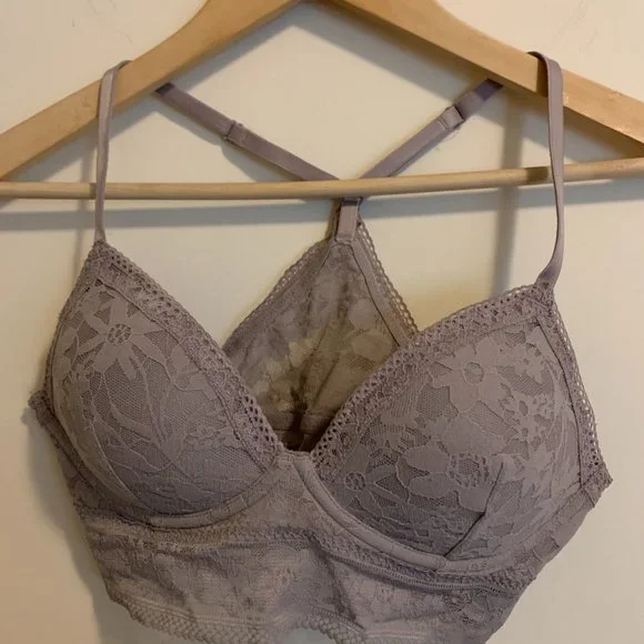 Victoria Secret Gray Lace Bralette Brassiere - Medium - Picture 2 of 7
